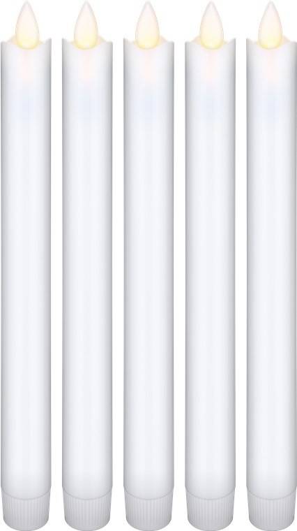 Ensemble de 5 bougies en bâton de vraie cire à LED blanches avec télécommande, la solution d'éclairage belle et sûre...-2