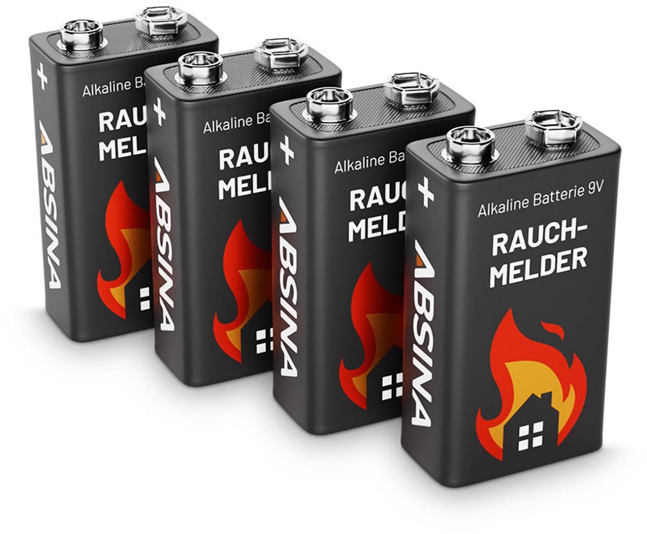 Pack de 4 piles alcalines 9V 6LR61 idéales pour les détecteurs de fumée, les détecteurs de fumée, les appareils de...-0