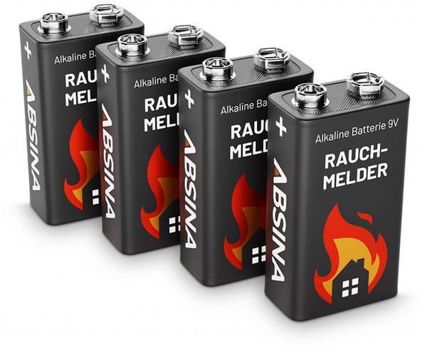 Pack de 4 piles alcalines 9V 6LR61 idéales pour les détecteurs de fumée, les détecteurs de fumée, les appareils de...