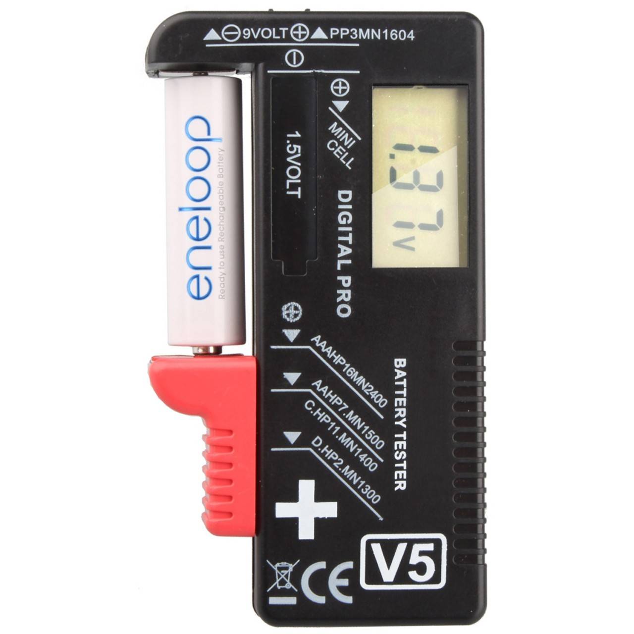 La batterie rechargeable LCD et testeur de batterie pour vos batteries et batteries rechargeables AAA, AA, C, D et 9V-0
