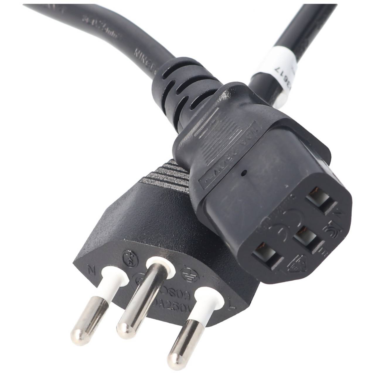 Câble d'alimentation avec fiche suisse pour prise IEC C13-3