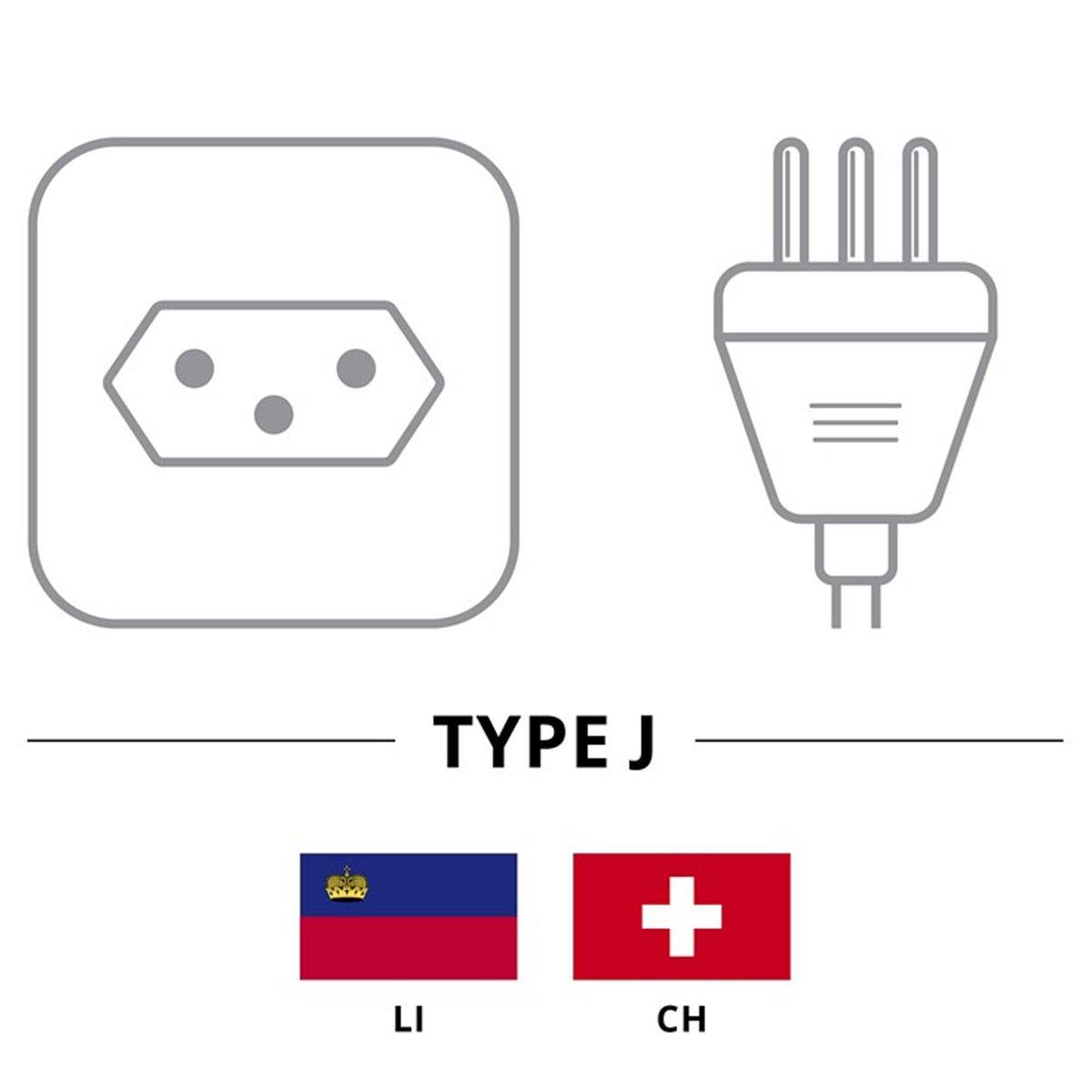 Câble d'alimentation avec fiche suisse pour prise IEC C13-4