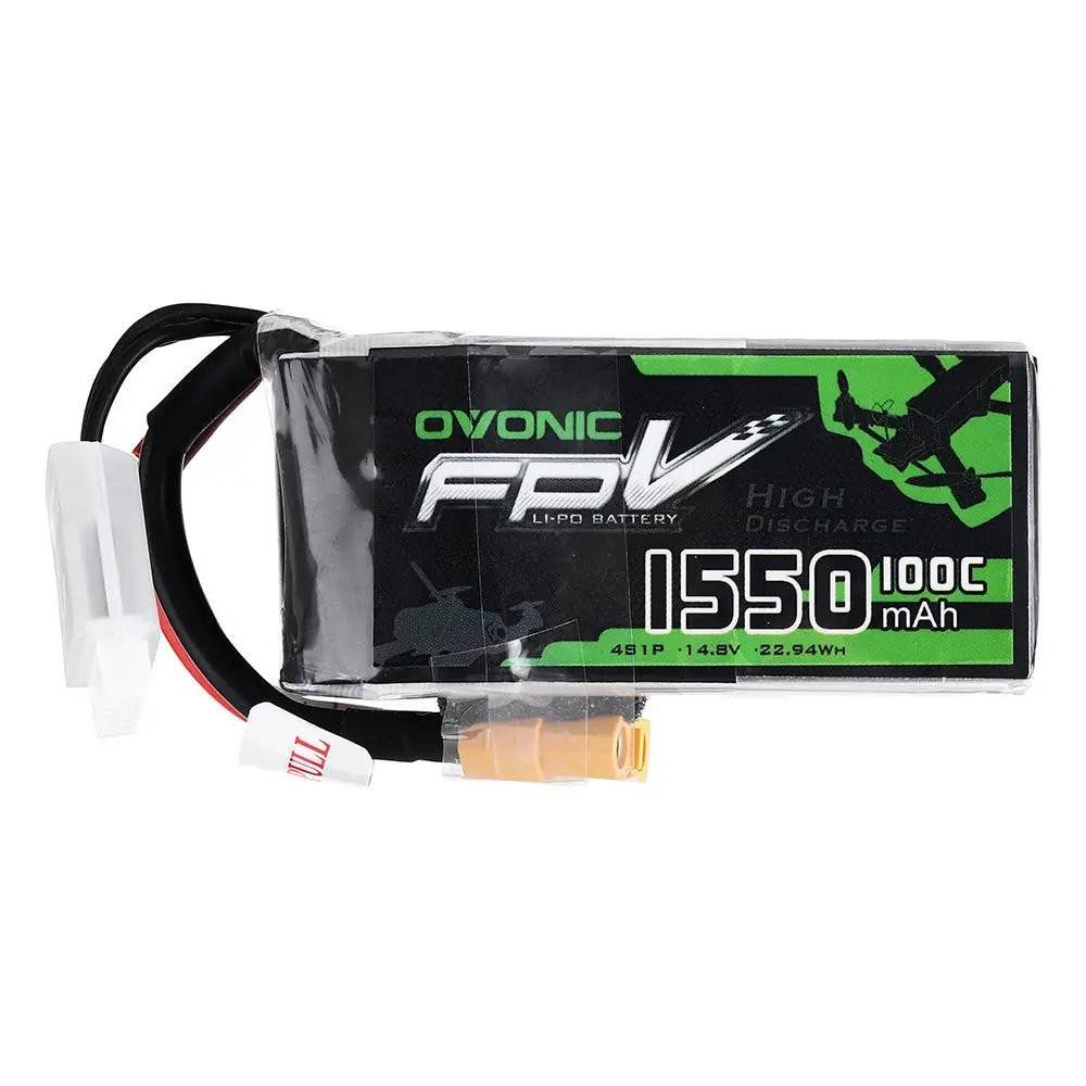 Batterie Li-polymère - 1550mAh (14.8V) 100C 4S XT60 prise pour modélisme, drones, multicoptères, quadricoptère tel...-1