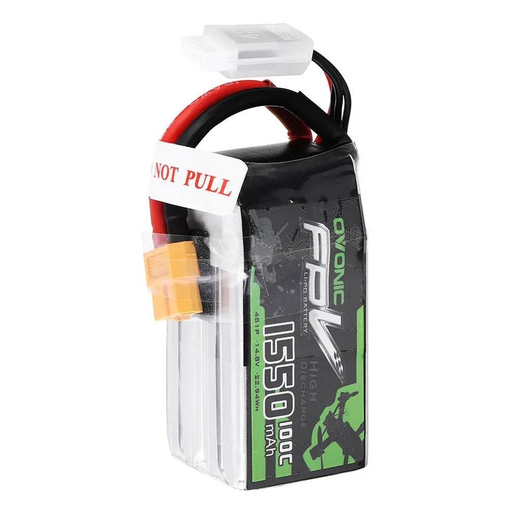 Batterie Li-polymère - 1550mAh (14.8V) 100C 4S XT60 prise pour modélisme, drones, multicoptères, quadricoptère tel...-2