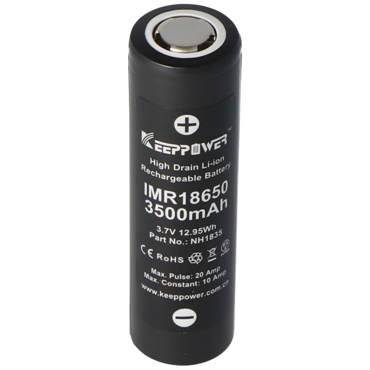 Keeppower IMR18650 - 3500mAh, 3,6V - 3,7V Batterie Li-Ion (Capot Plat)-0