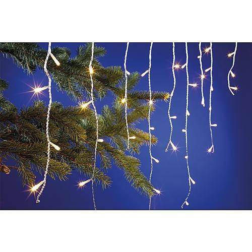 Chaîne lumineuse EGB LED pluie verglaçante Câble transparent 140 LED 4027236043478-0