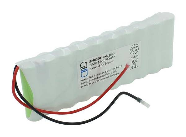 Batterie pour commande de porte NiMH 12V 1600mAh pour Besam