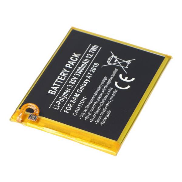 Batterie pour Samsung Galaxy A7 2018, Li-Polymer, 3.85V, 3300mAh, 12.7Wh, intégrée, sans outil