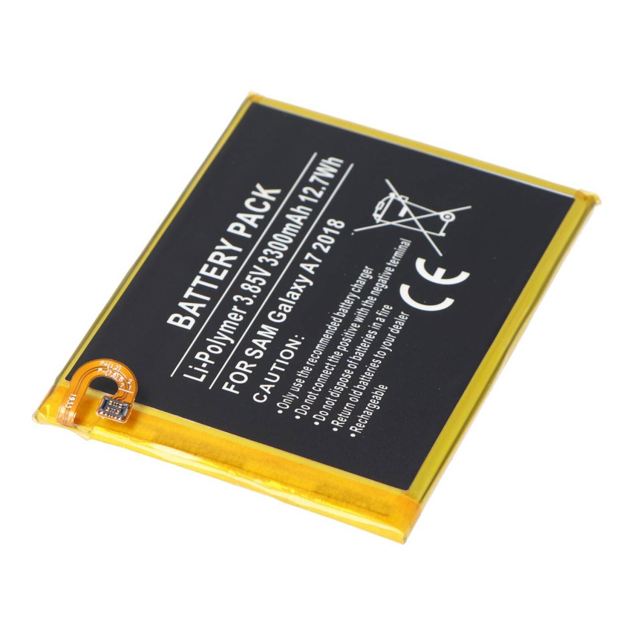 Batterie pour Samsung Galaxy A7 2018, Li-Polymer, 3.85V, 3300mAh, 12.7Wh, intégrée, sans outil-0
