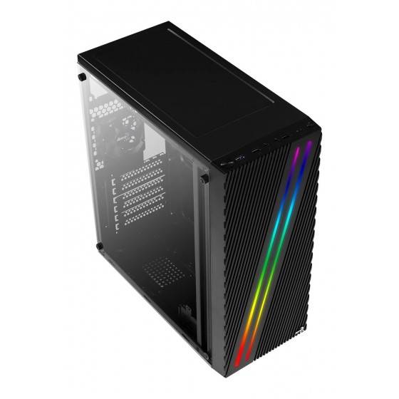 Aerocool Streak, Midi Tower, PC, Noir, ATX, micro ATX, Mini-ITX, Acrylonitrile-Butadiène-Styrène (ABS), SPCC, Multi-2