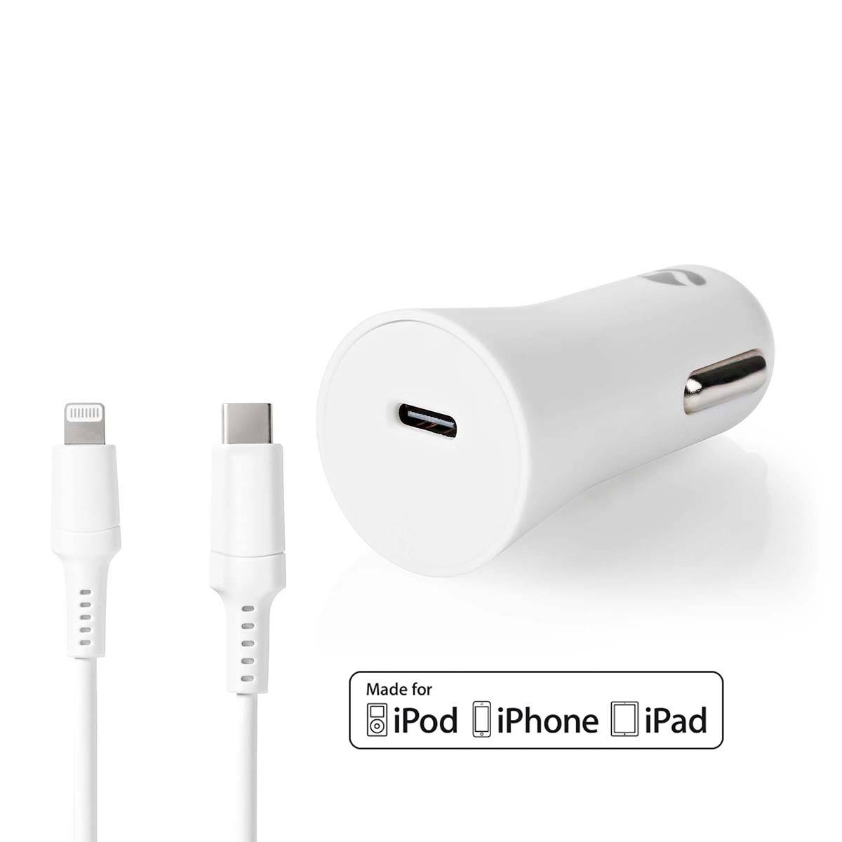 Chargeur Voiture 20W USB-C Power Delivery avec Câble Lightning 1m-1