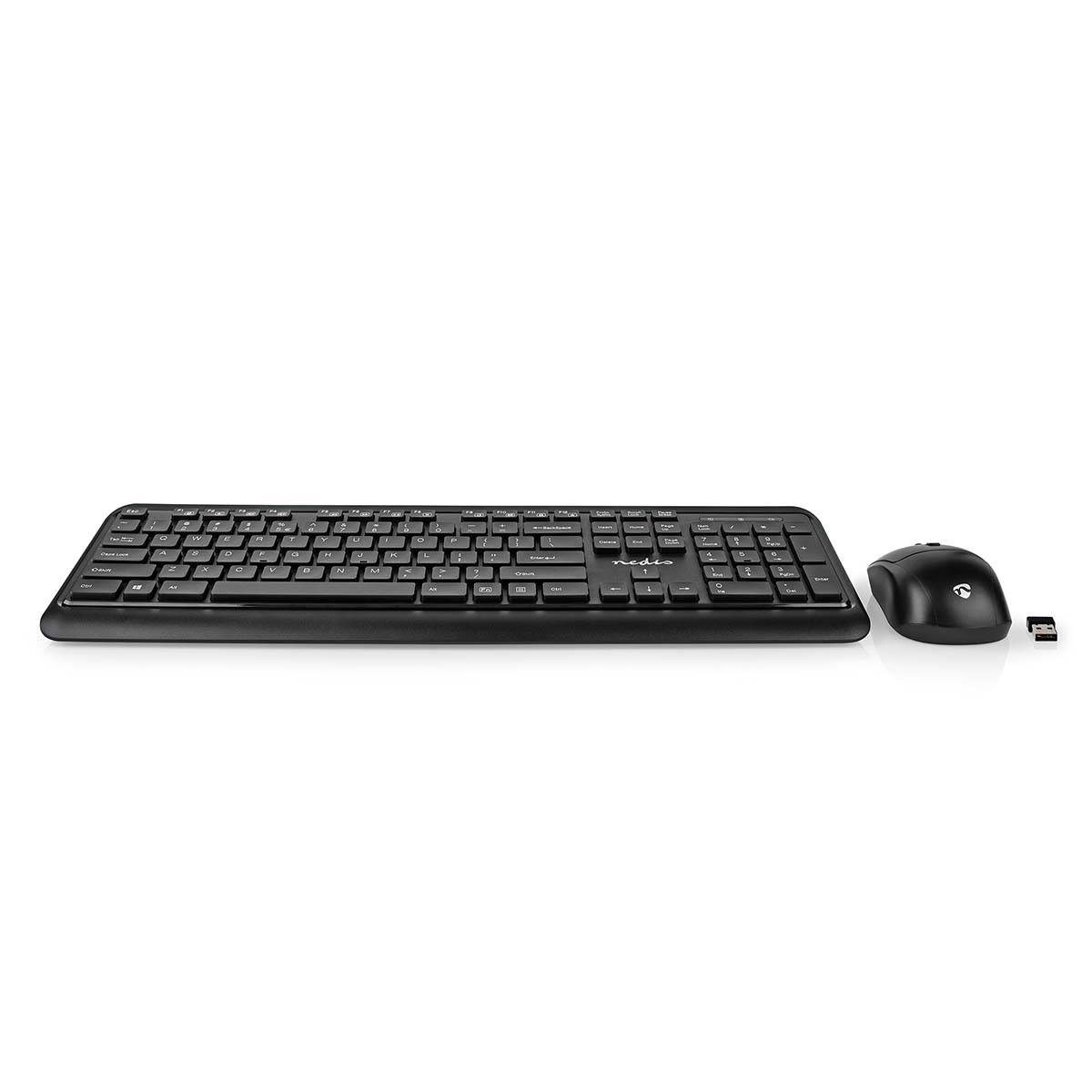 Pack Clavier Sans Fil QWERTY US avec Souris Sans Fil et Nano-Récepteur USB-1
