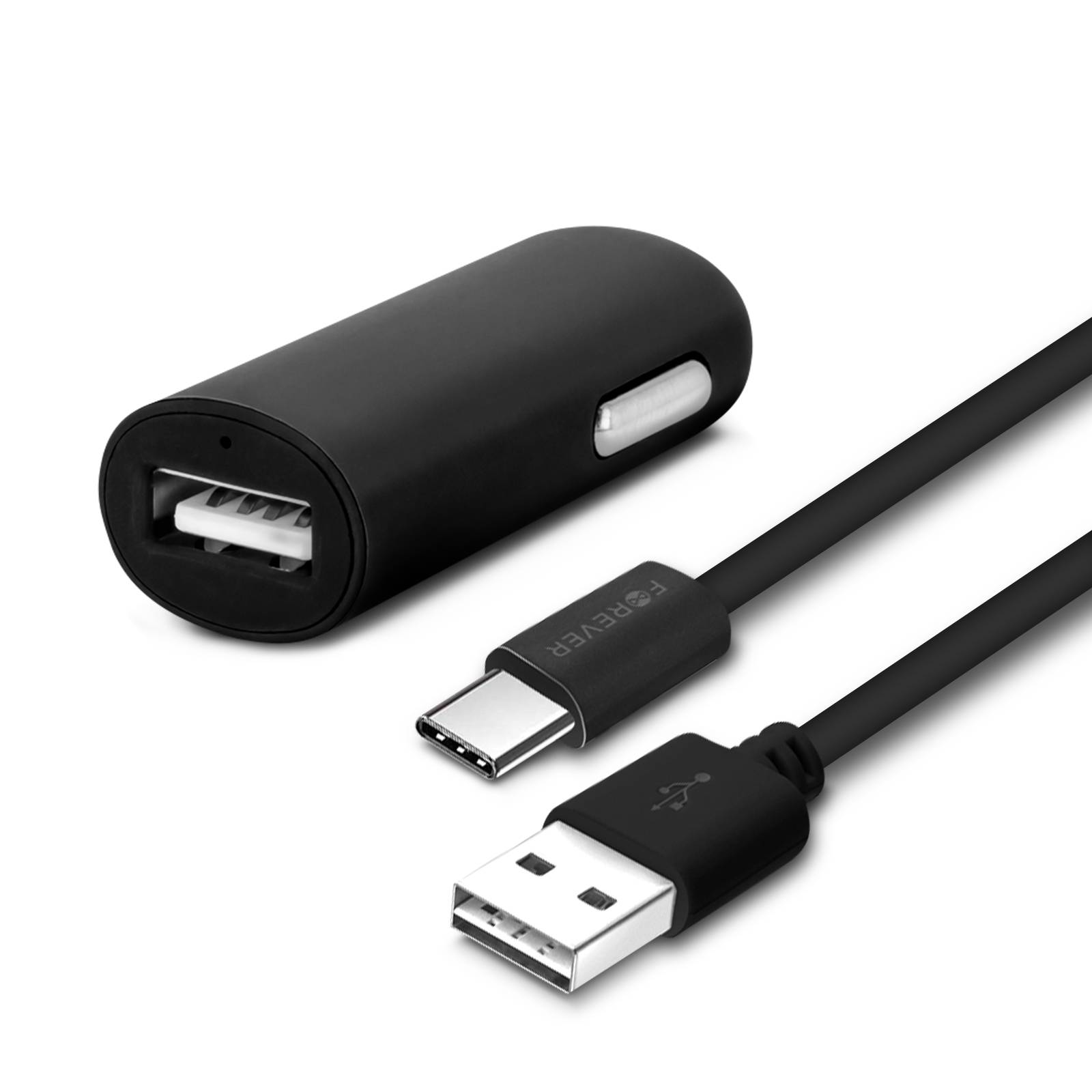 Chargeur Allume-cigare 2A et Câble USB Type C 1.2m Charge Rapide-0