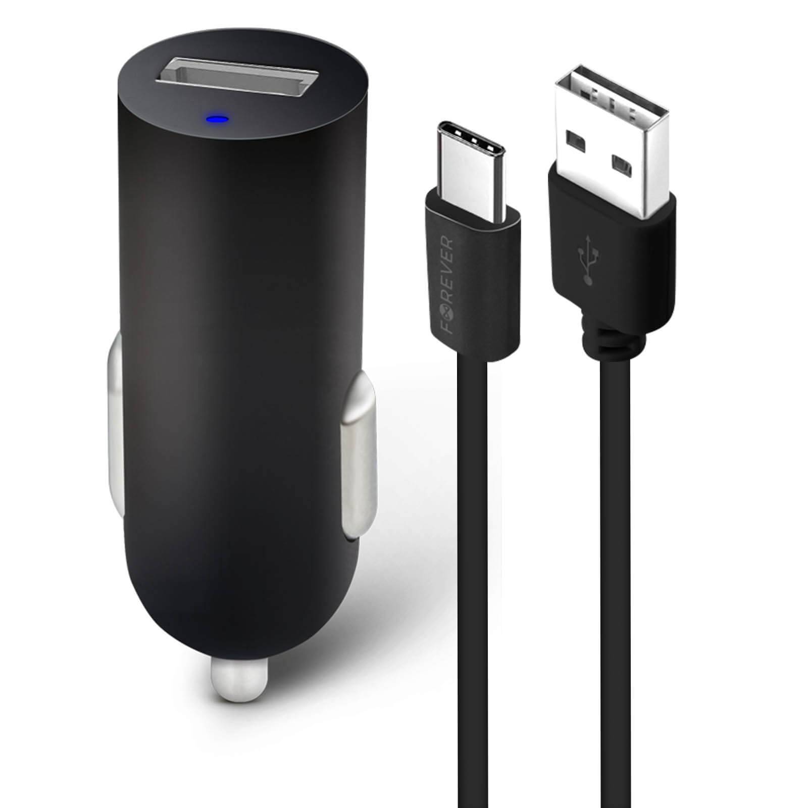 Chargeur Allume-cigare 2A et Câble USB Type C 1.2m Charge Rapide-1