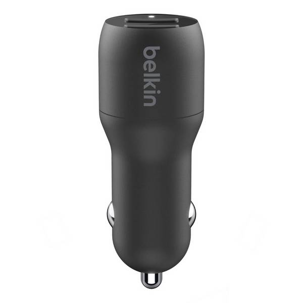 Chargeur voiture 2 Ports USB 24W et Câble Lightning 1 mètre Compact Belkin Noir