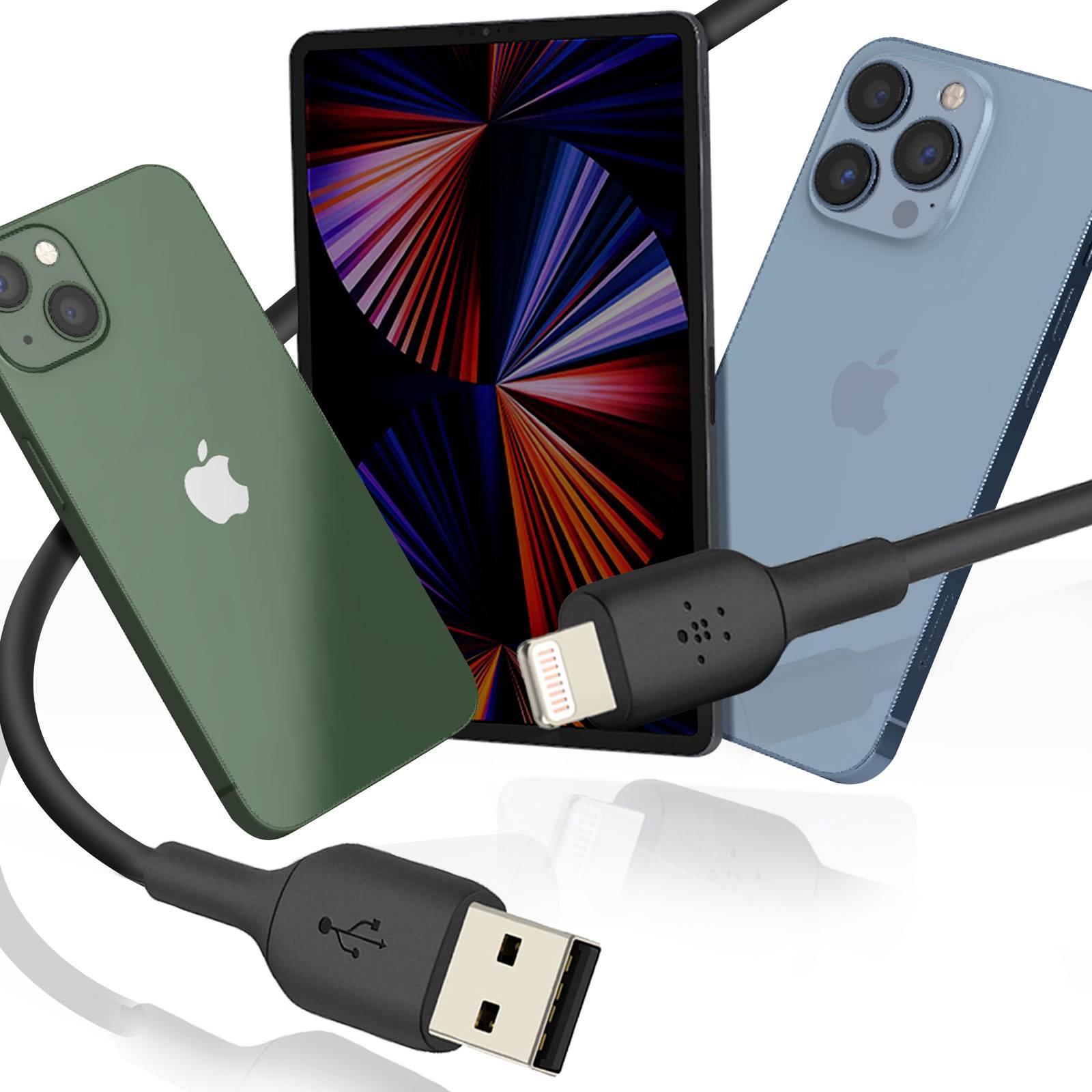 Chargeur voiture 2 Ports USB 24W et Câble Lightning 1 mètre Compact Belkin Noir-3