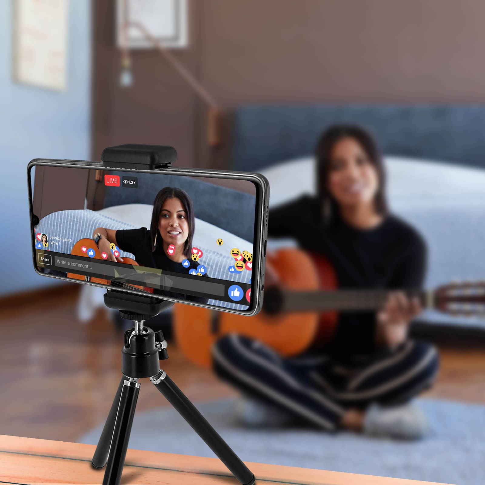 Mini Trépied Rotatif 360° Smartphone Largeur 51 à 85mm HD-3053-3