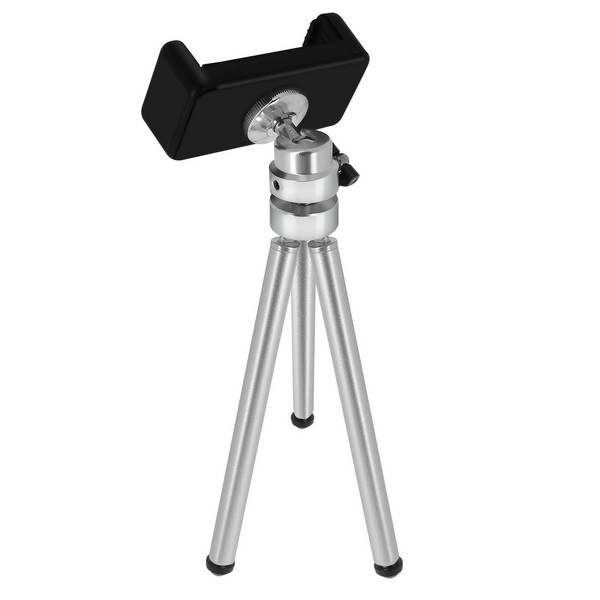 Mini Trépied Smartphone Métal Pieds Extensibles Rotatif 360°