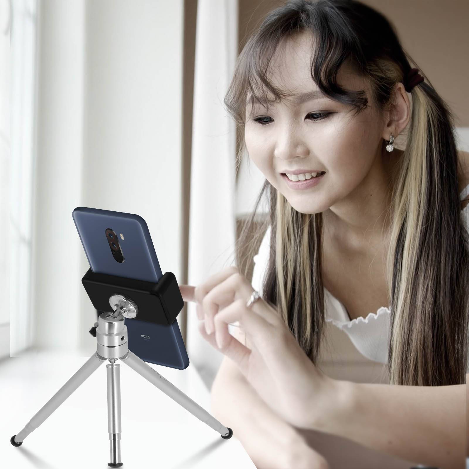 Mini Trépied Smartphone Métal Pieds Extensibles Rotatif 360°-4