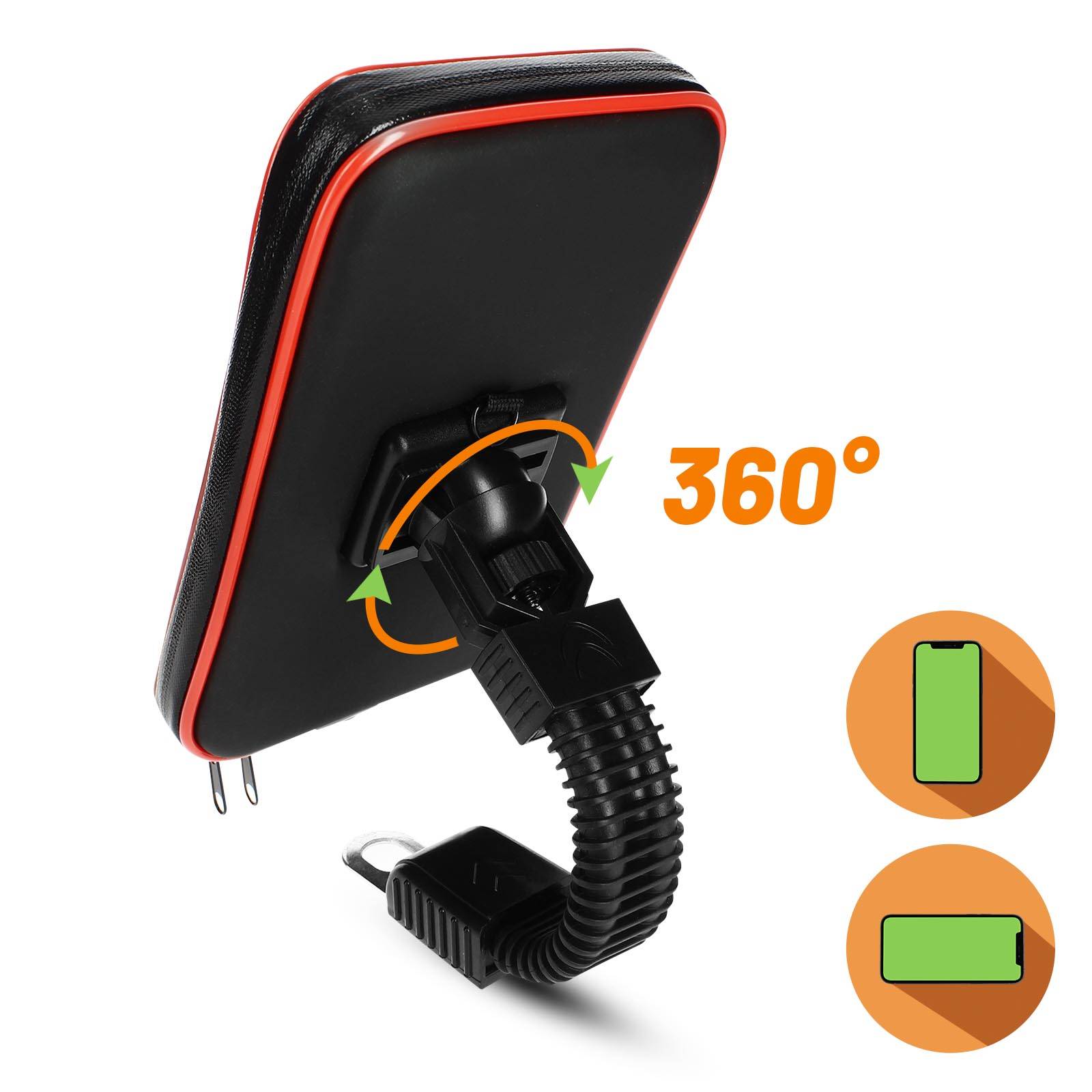 Support Moto /Scooter + Housse étanche Universelle Smartphone 6.3" max-4