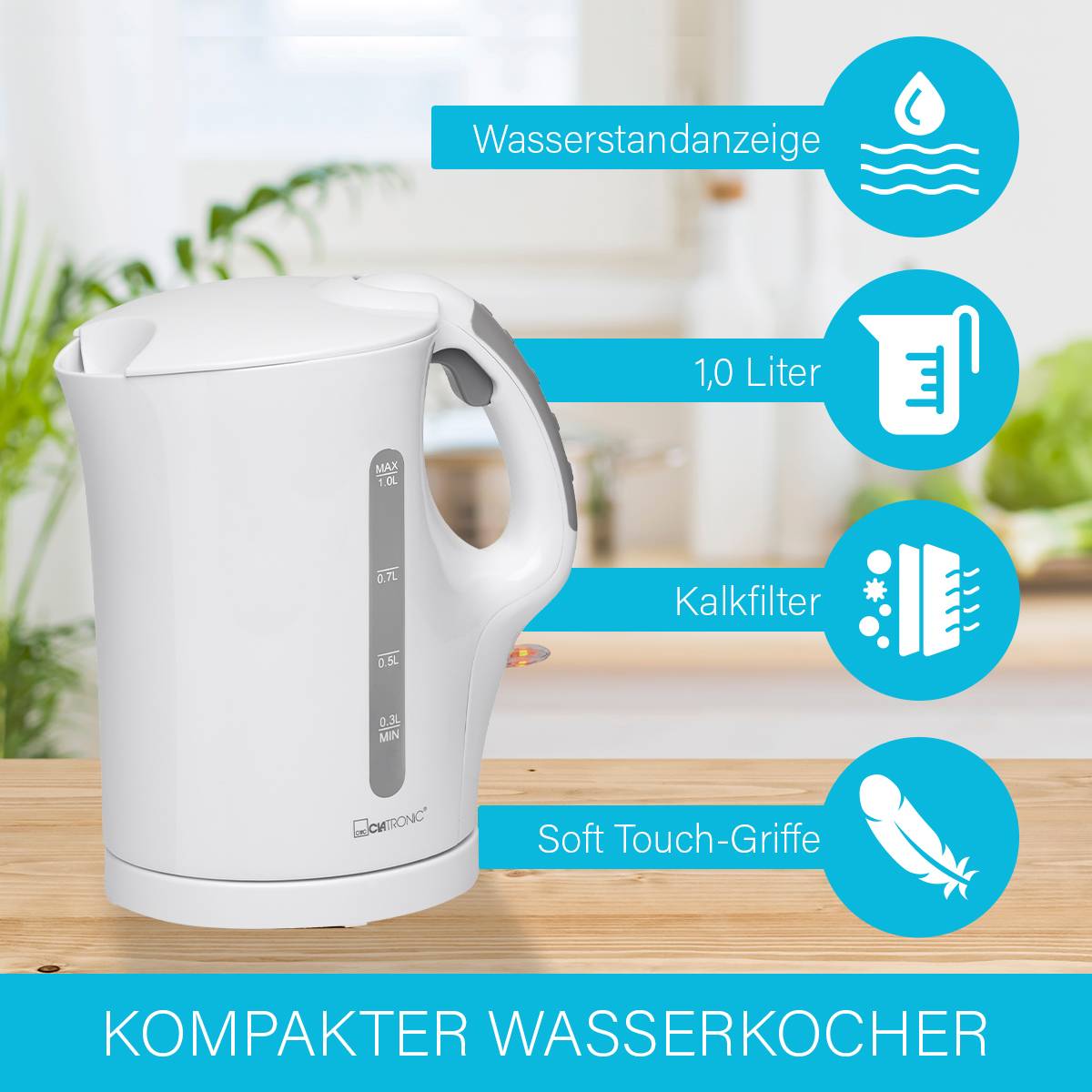 Bouilloire Clatronic WK 3462 blanc-1