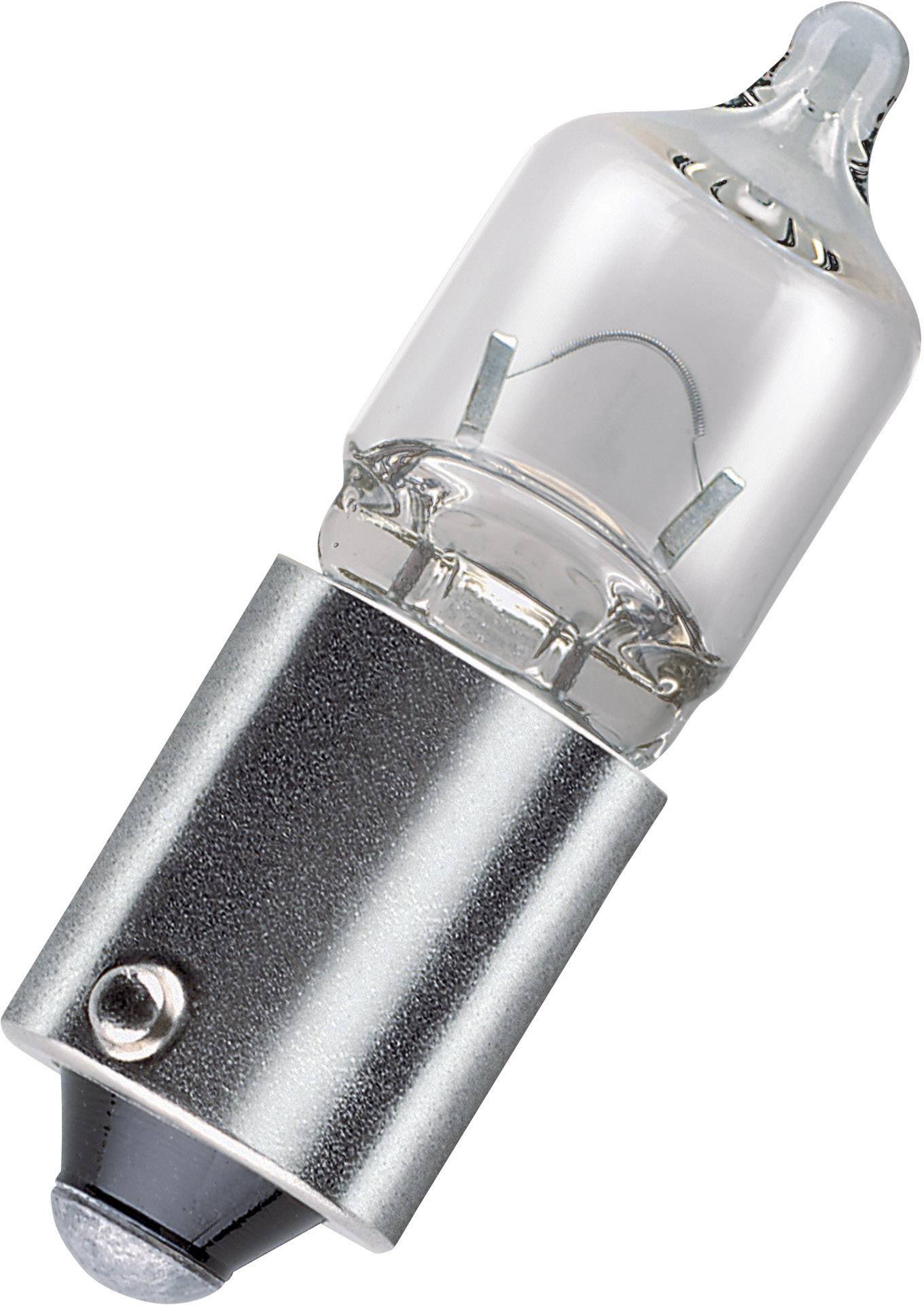 Une petite ampoule transparente avec un culot argenté, souvent utilisée dans les lampes de poche et les petits appareils.