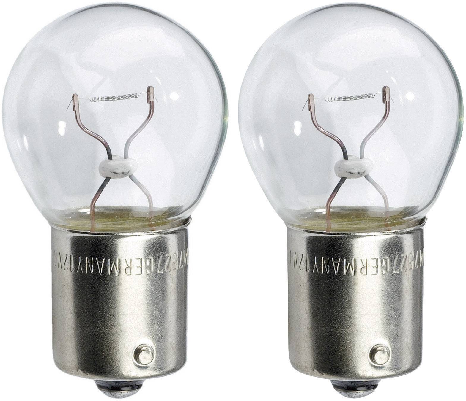 Deux ampoules rondes identiques avec des douilles métalliques, placées côte à côte.