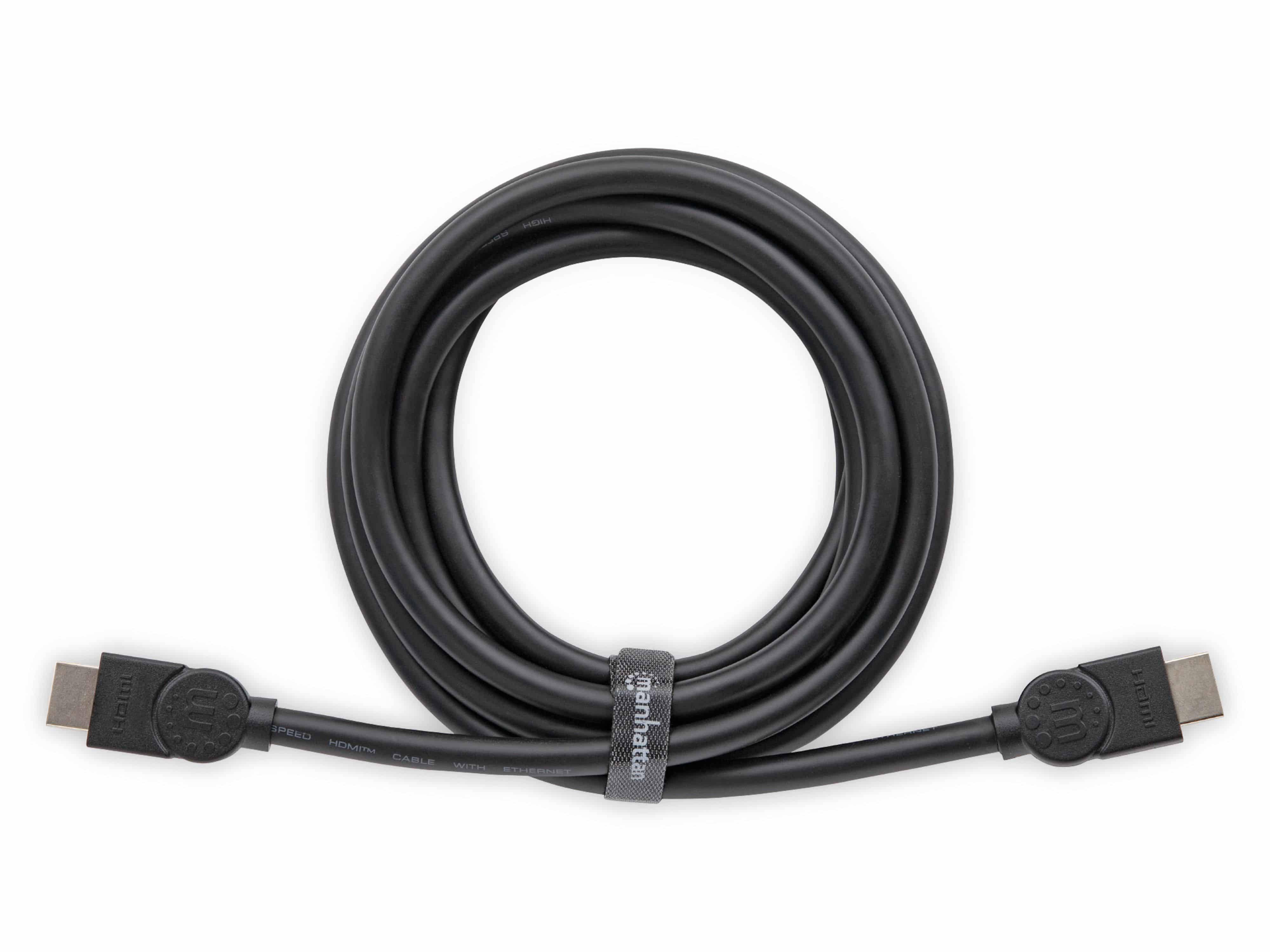 Image du symbole pour Câble de raccordement Manhattan HDMI Fiche mâle HDMI-A, Fiche mâle HDMI-A 1.80 m noir 355346 canal de retour audio, cont