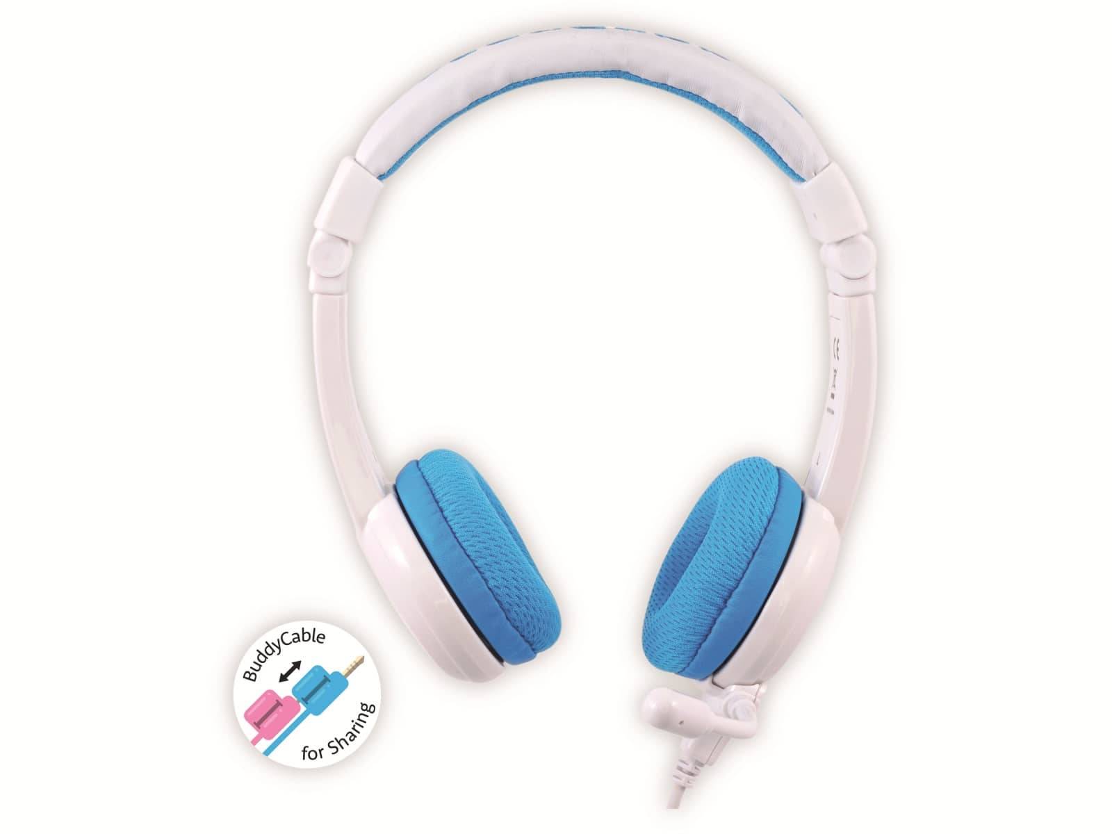 Image du symbole pour onanoff BuddyPhones® pour enfants Micro-casque supra-auriculaire filaire bleu limitation de volume, pliable, micro-casqu