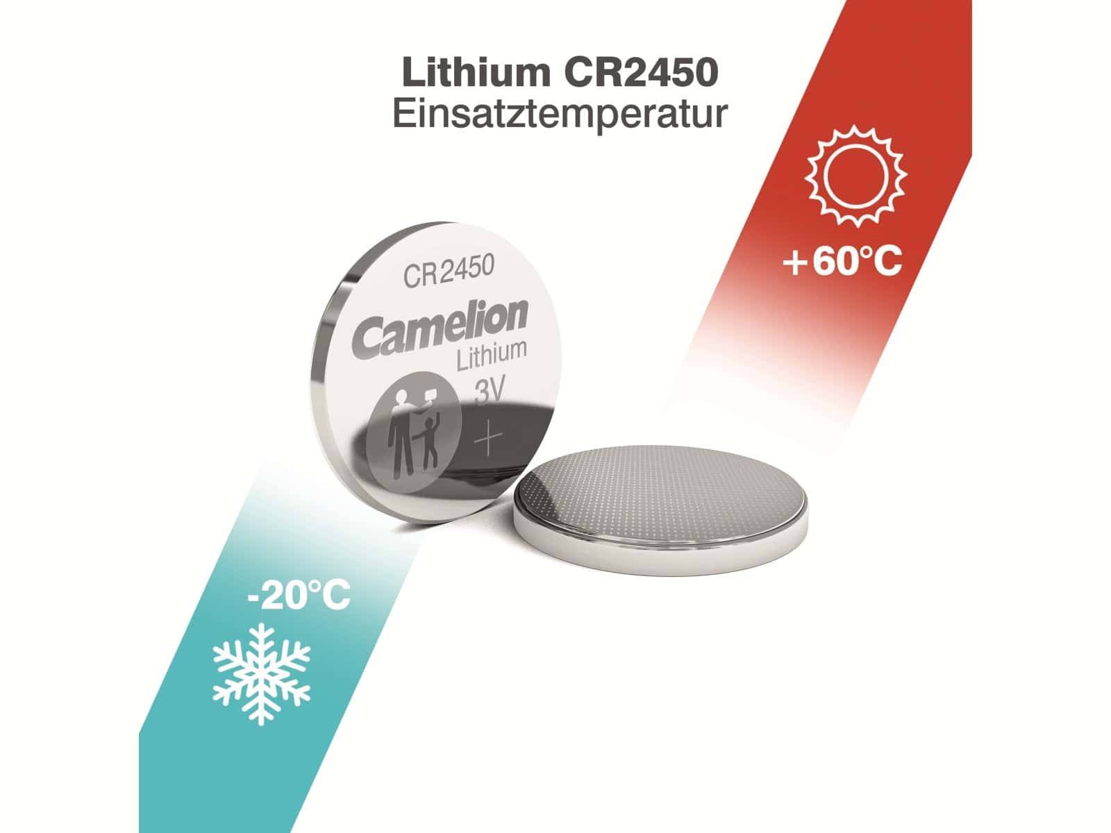 Pile bouton CR 2450 lithium Camelion 550 mAh 3 V 5 pc(s)-2