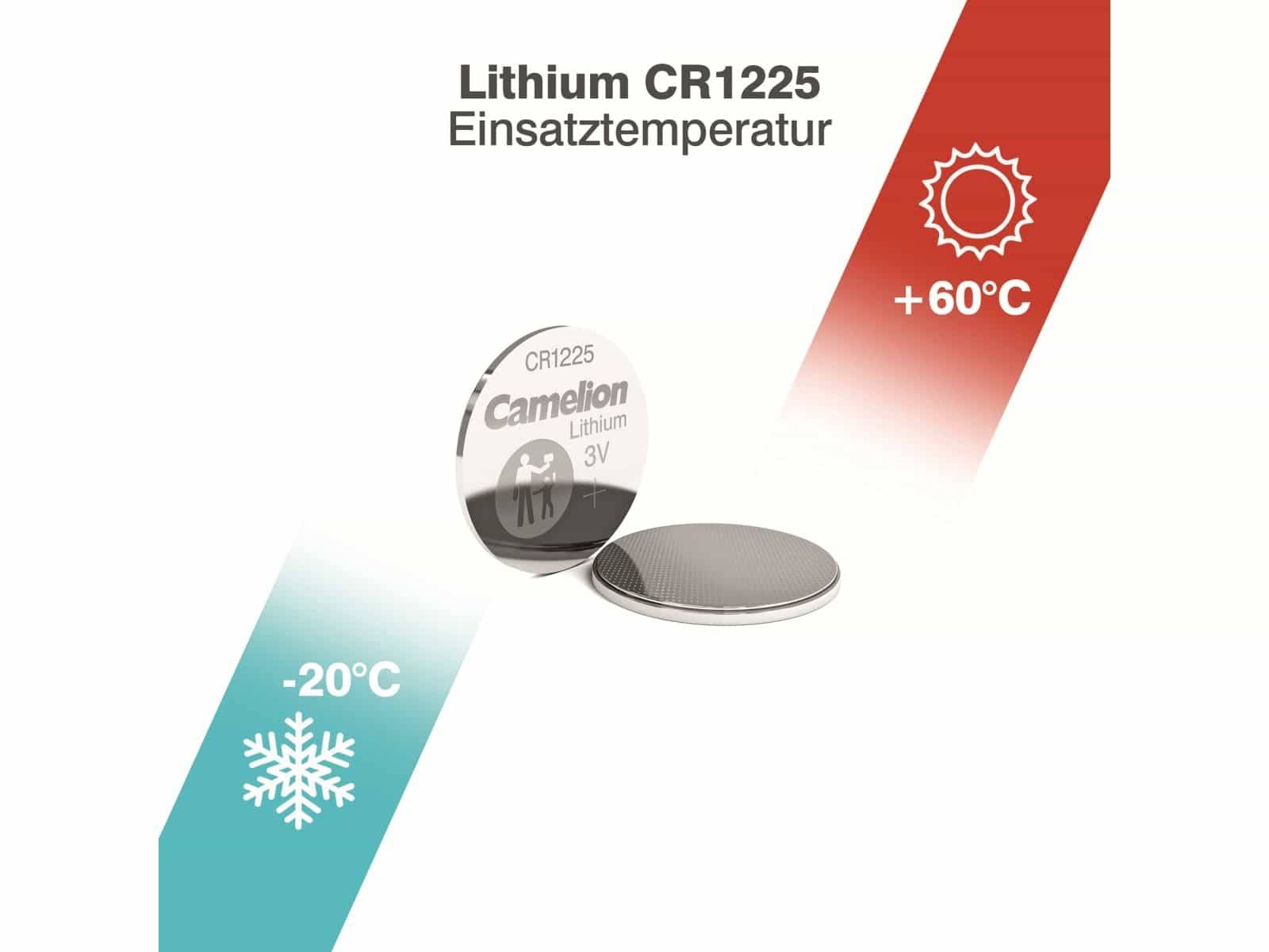 Pile bouton CR 1225 lithium Camelion 50 mAh 3 V 5 pc(s)-1