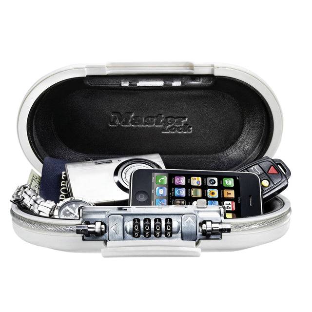 MASTER LOCK Mini Coffre-fort Portable [Avec Câble] [Combinaison] [Blanc] 5900EURDWHT-3