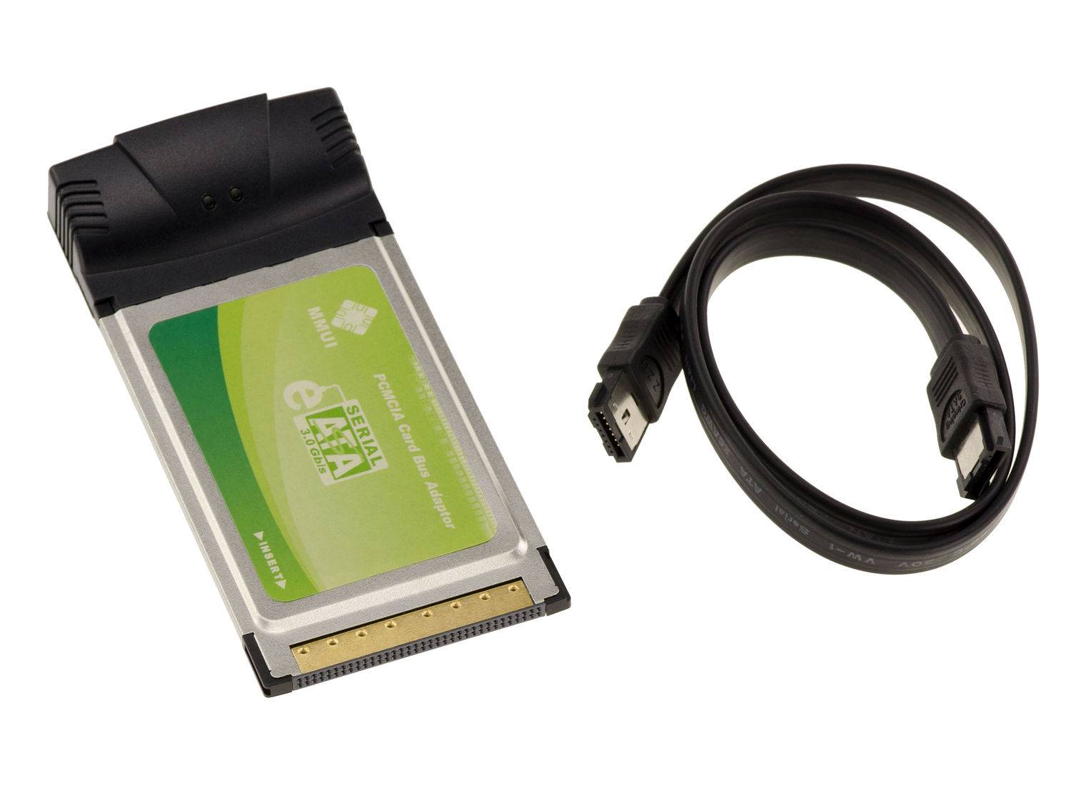 Carte Controleur PCMCIA CARDBUS 32 BIT 2 Ports eSATA - CHIPSET Initio Inic 1620Ta2 - Avec cordon eSATA-1