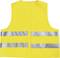 Gilet de sécurité jaune avec deux bandes réfléchissantes horizontales sur l'avant.