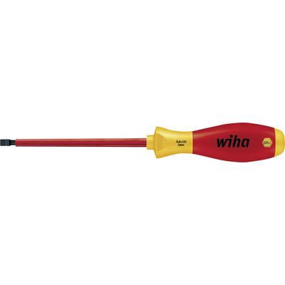 Un tournevis isolé à poignée rouge et inscription noire 'wiha', adapté aux travaux de sécurité sur les appareils électriques.