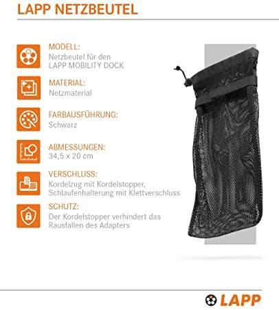 LAPP MOBILITY Sac en filet pour le chargeur Mobility Dock - (5555940001) Sac de rangement pour la borne de recharge...-1