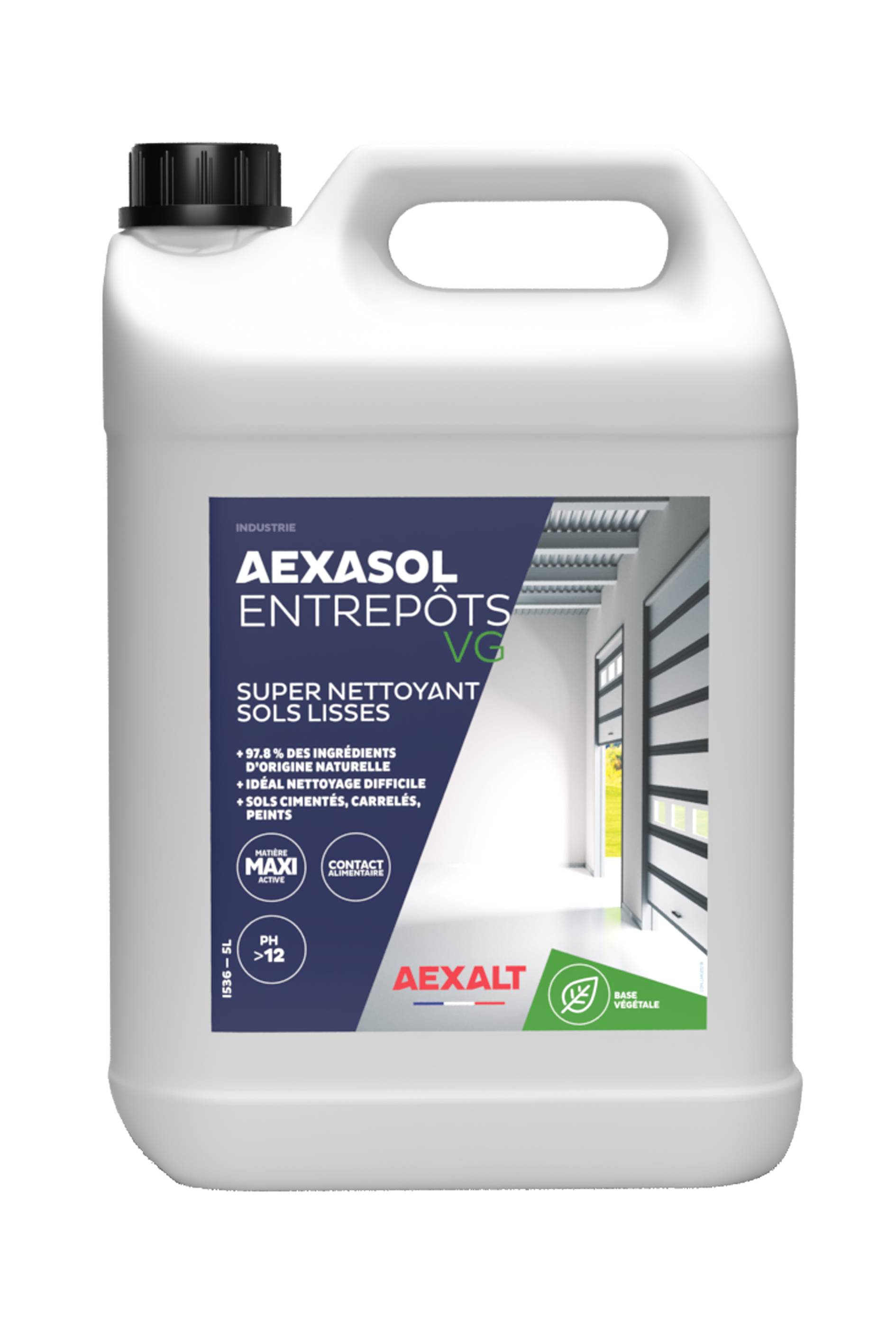 AEXASOL ENTREPOTS VG - Super nettoyant sols lisses base végétale - 5L-0