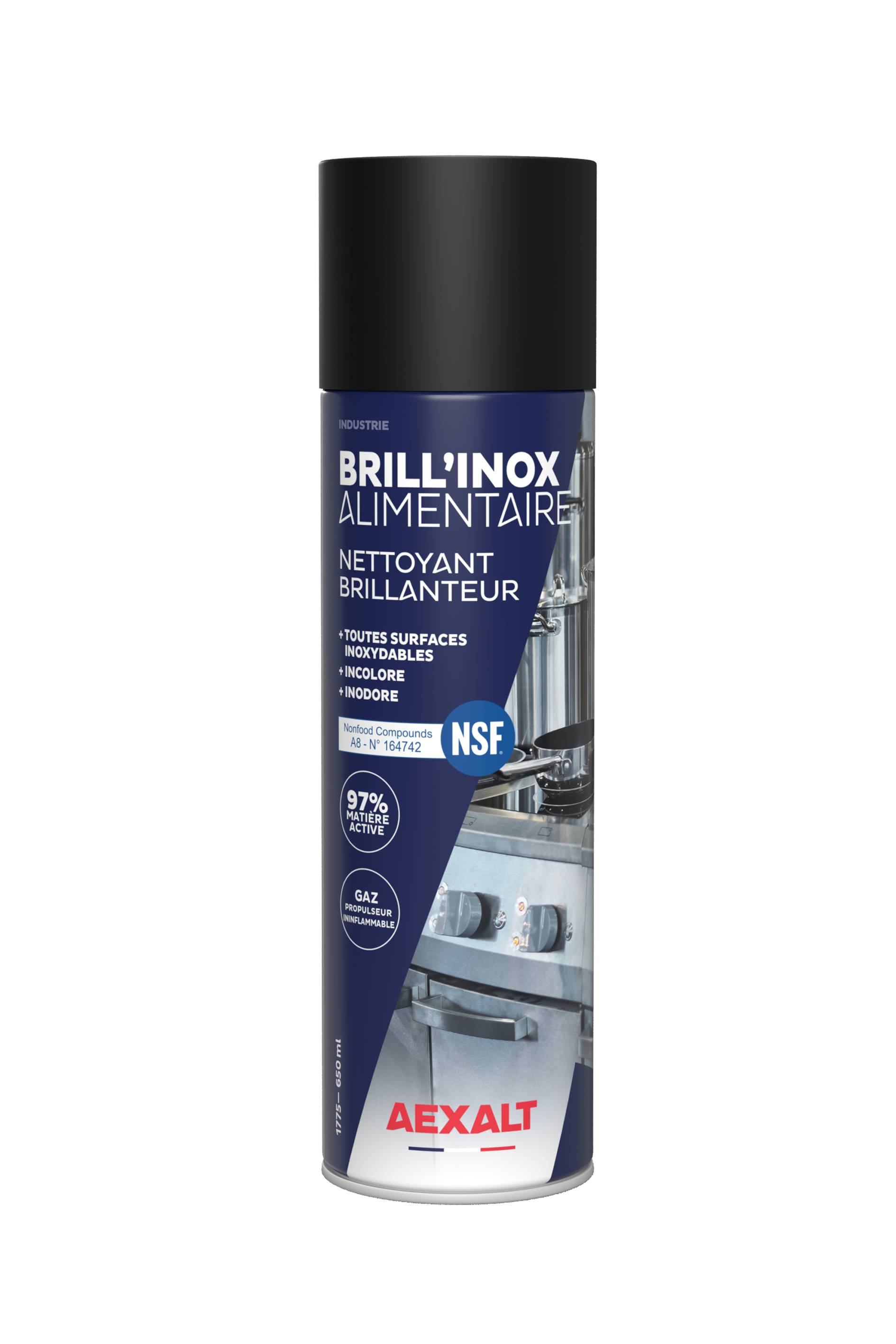 BRILL'INOX ALIMENTAIRE - Nettoyant brillanteur alimentaire - 650 ml-0