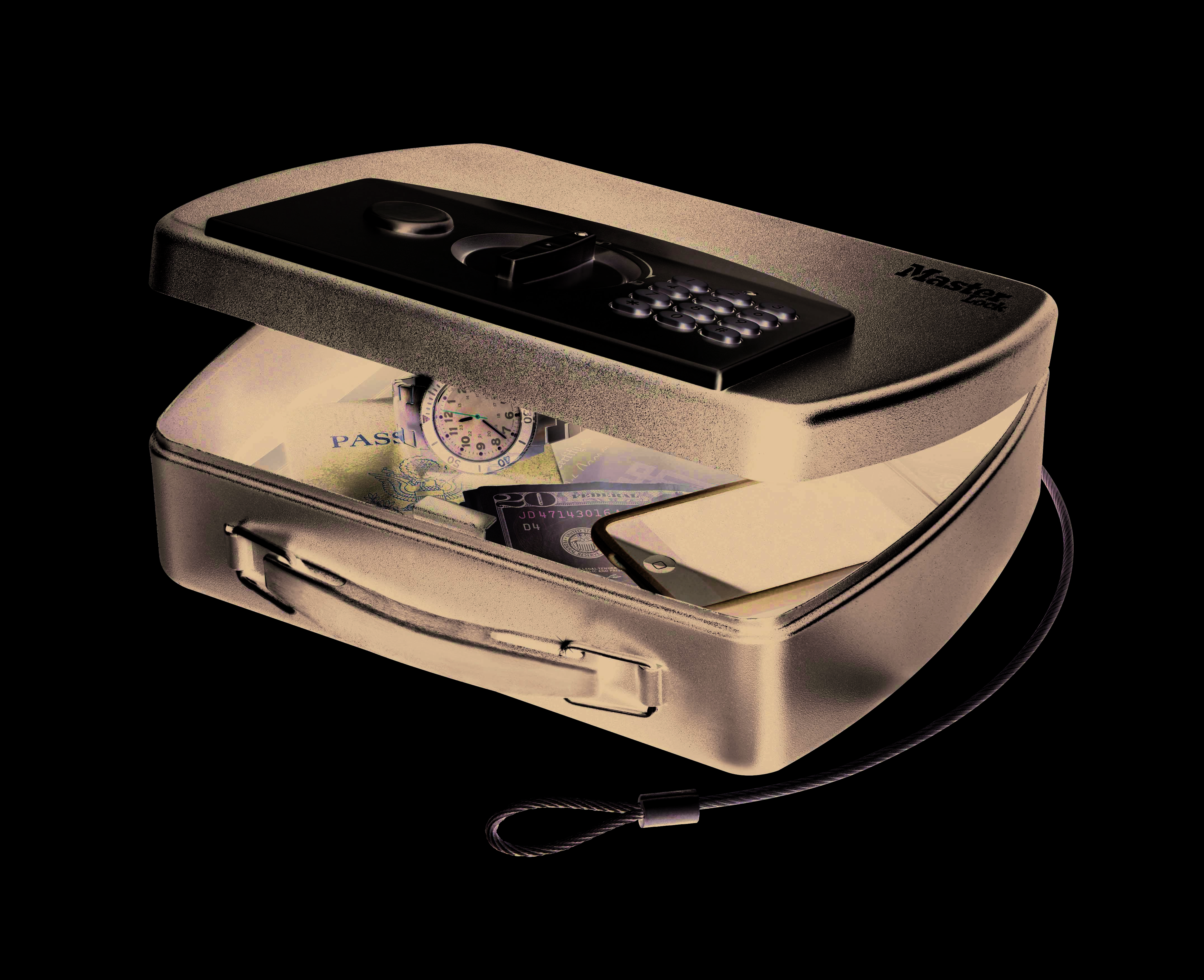 MASTER LOCK Coffre-fort Compact et Portable [Combinaison] [Câble de Fixation] P008EML-0