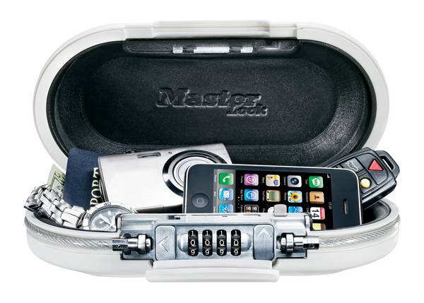 MASTER LOCK Mini Coffre-fort Portable [Avec Câble] [Combinaison] [Blanc] 5900EURDWHT