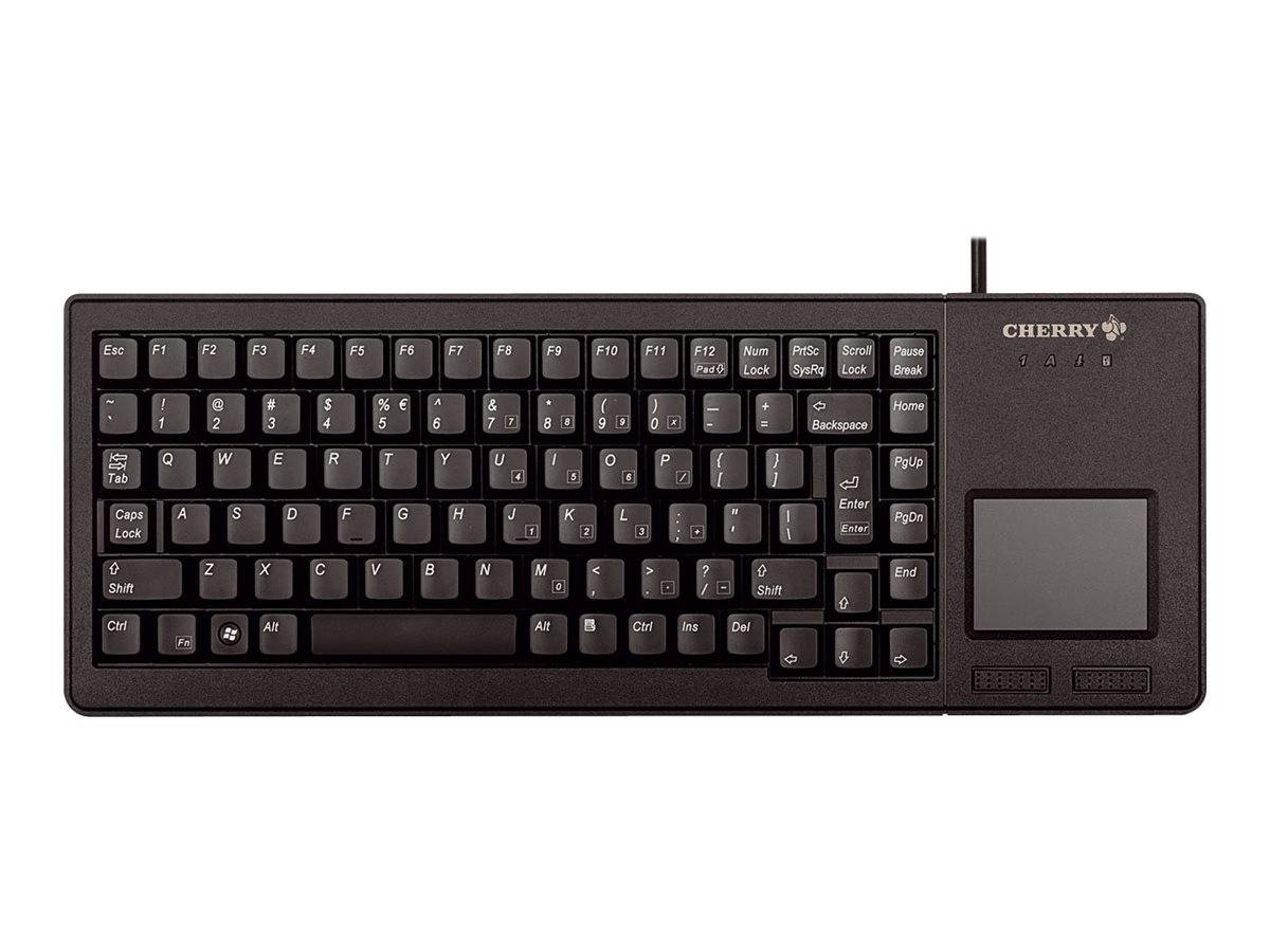 CHERRY XS G84-5500 TOUCHPAD KEYBOARD Clavier filaire miniature, touchpad, USB, noir, AZERTY - FR, Taille réelle (100 %),-0