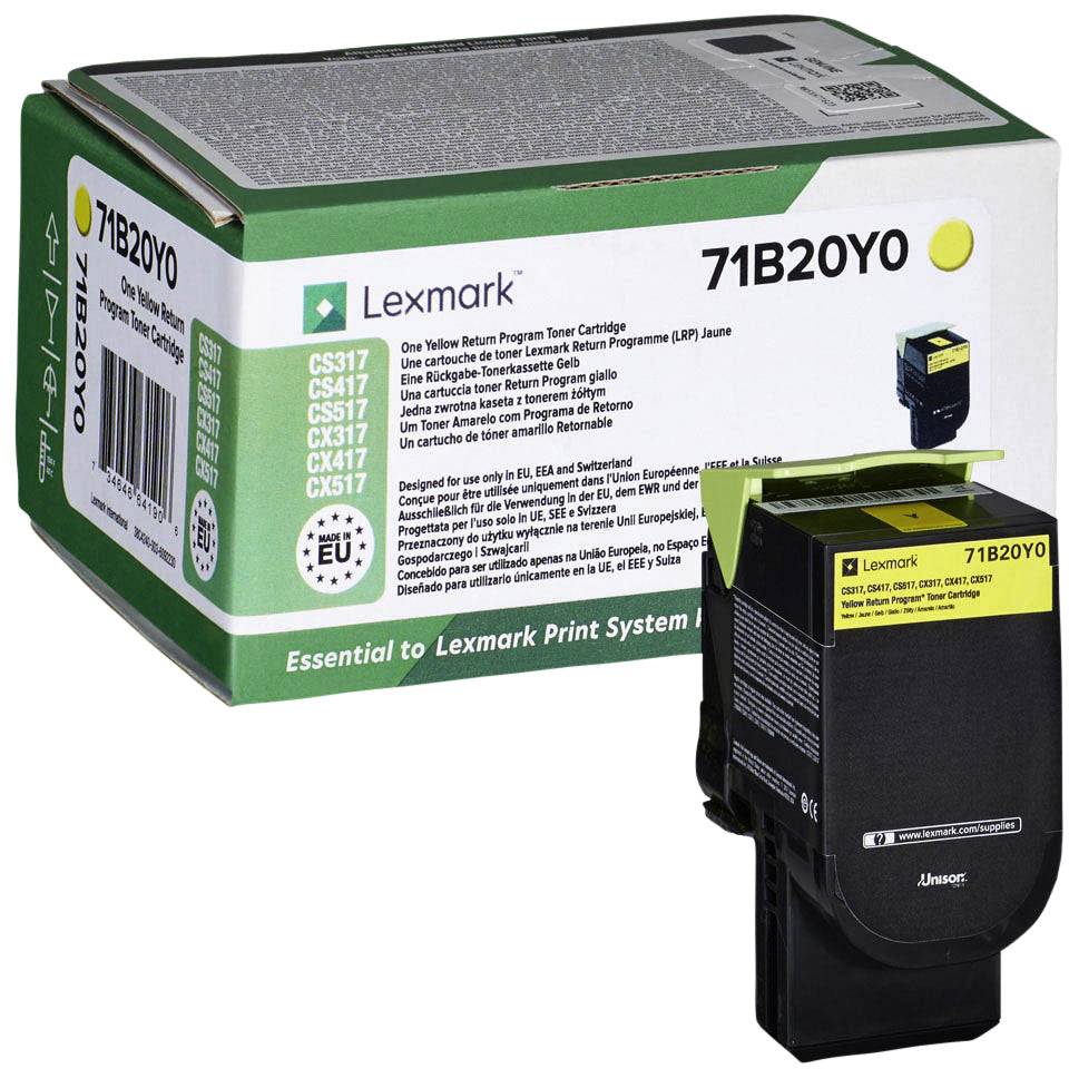 Lexmark Retour de toner CS317 CS417 CS517 CX317 CX417 CX517 d'origine jaune 2300 pages 71B20Y0-5
