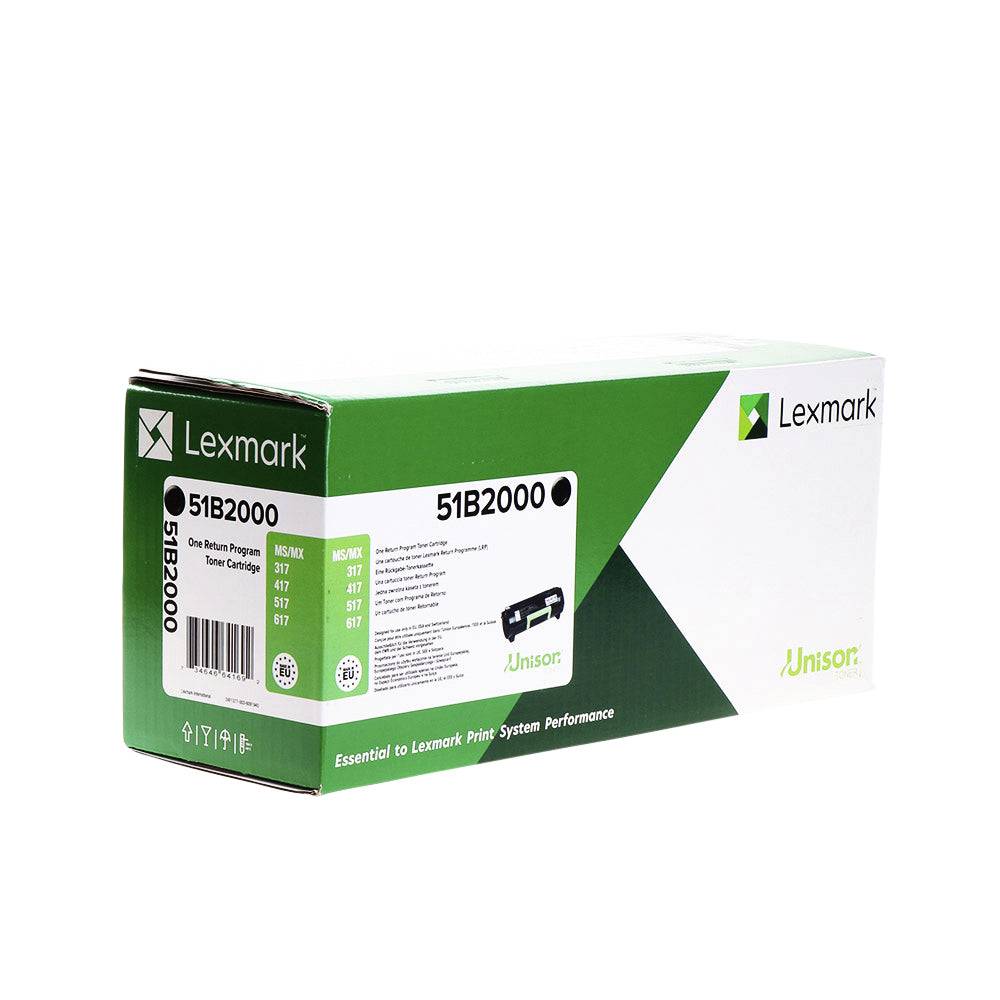 Lexmark Retour de toner MS317 MS417 MS517 MS617 MX317 MX417 MX517 MX617 d'origine noir 2500 pages 51B2000-2