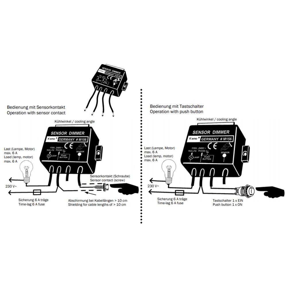 Régulateur de puissance kit monté Kemo M156 Puissance de sortie (détails) 6 A maxi 1 pc(s)-2