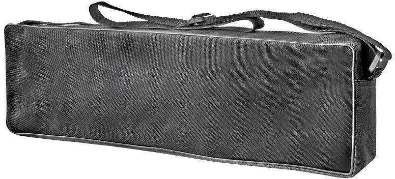 Sac de transport noir rectangulaire avec deux poignées et une fermeture à glissière, adapté pour les outils ou autres objets allongés.