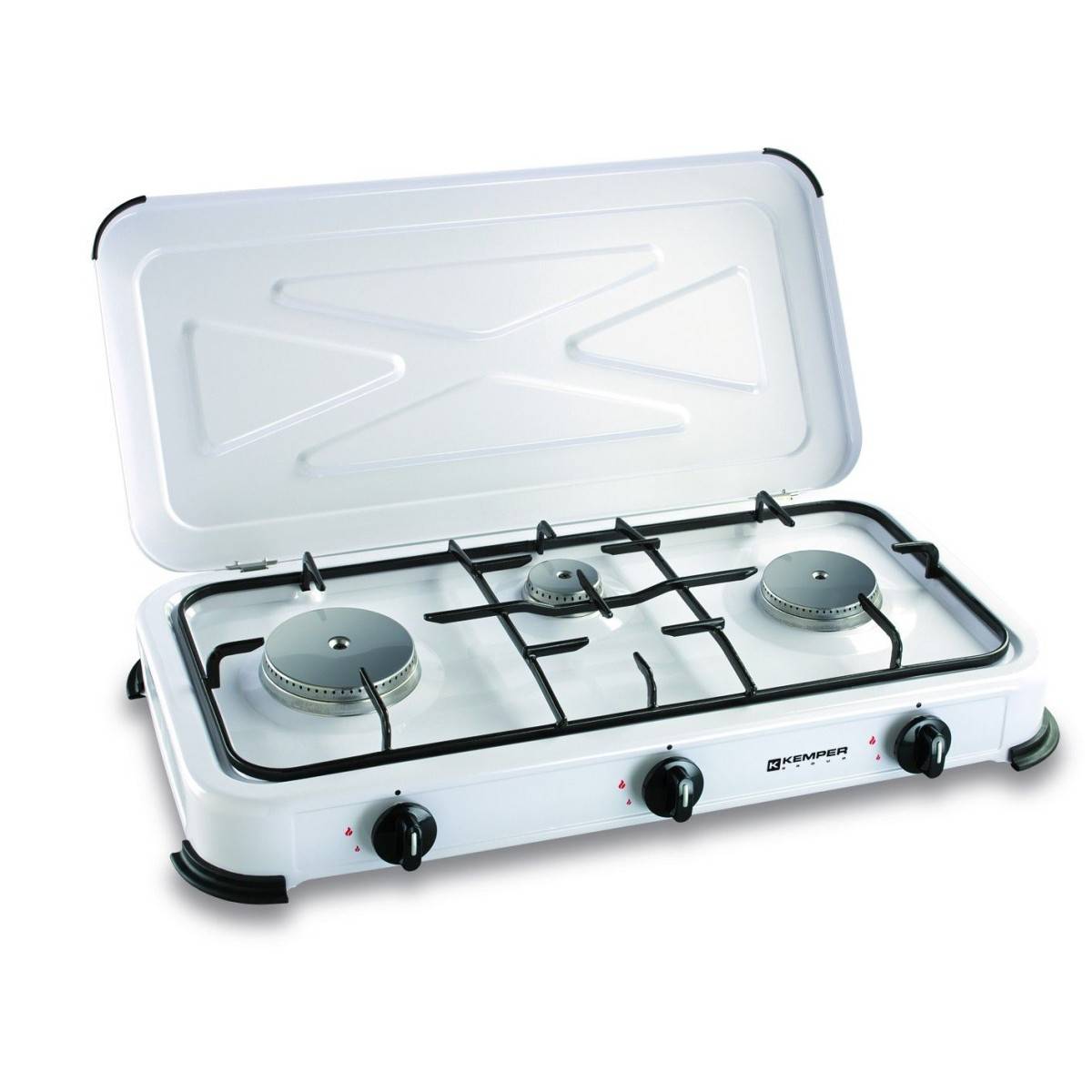 Cuisinière Gaz 3 Feux Kemper Polyvalence Butane/propane Et Robustesse émaillée - Kemper-1