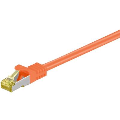 Câble patch Goobay RJ45 CAT 6A S/FTP (PiMF), 500 MHz avec câble brut CAT 7, orange 0,25 m