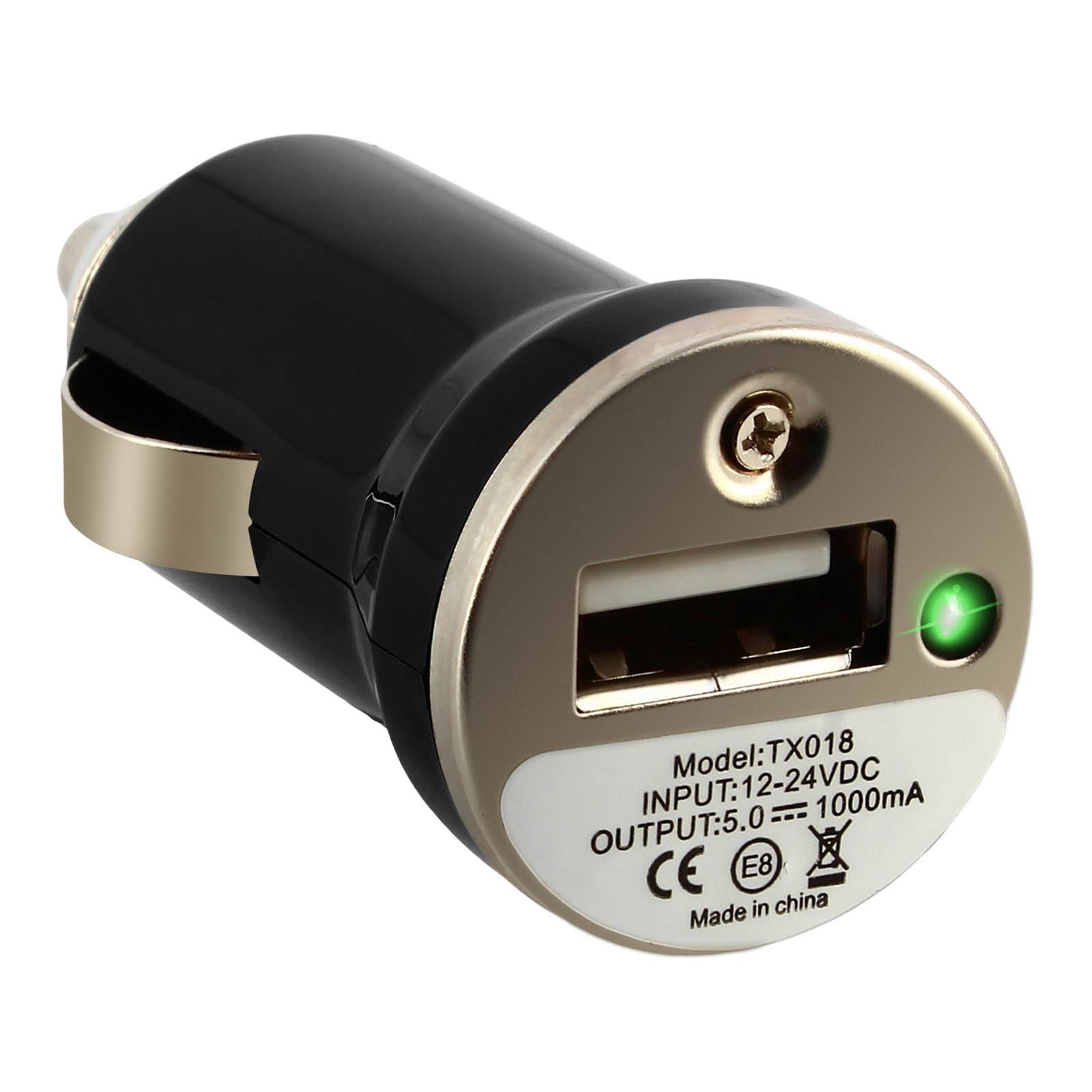 Chargeur voiture pour Smartphone Allume-cigare Port USB Indicateur LED-0