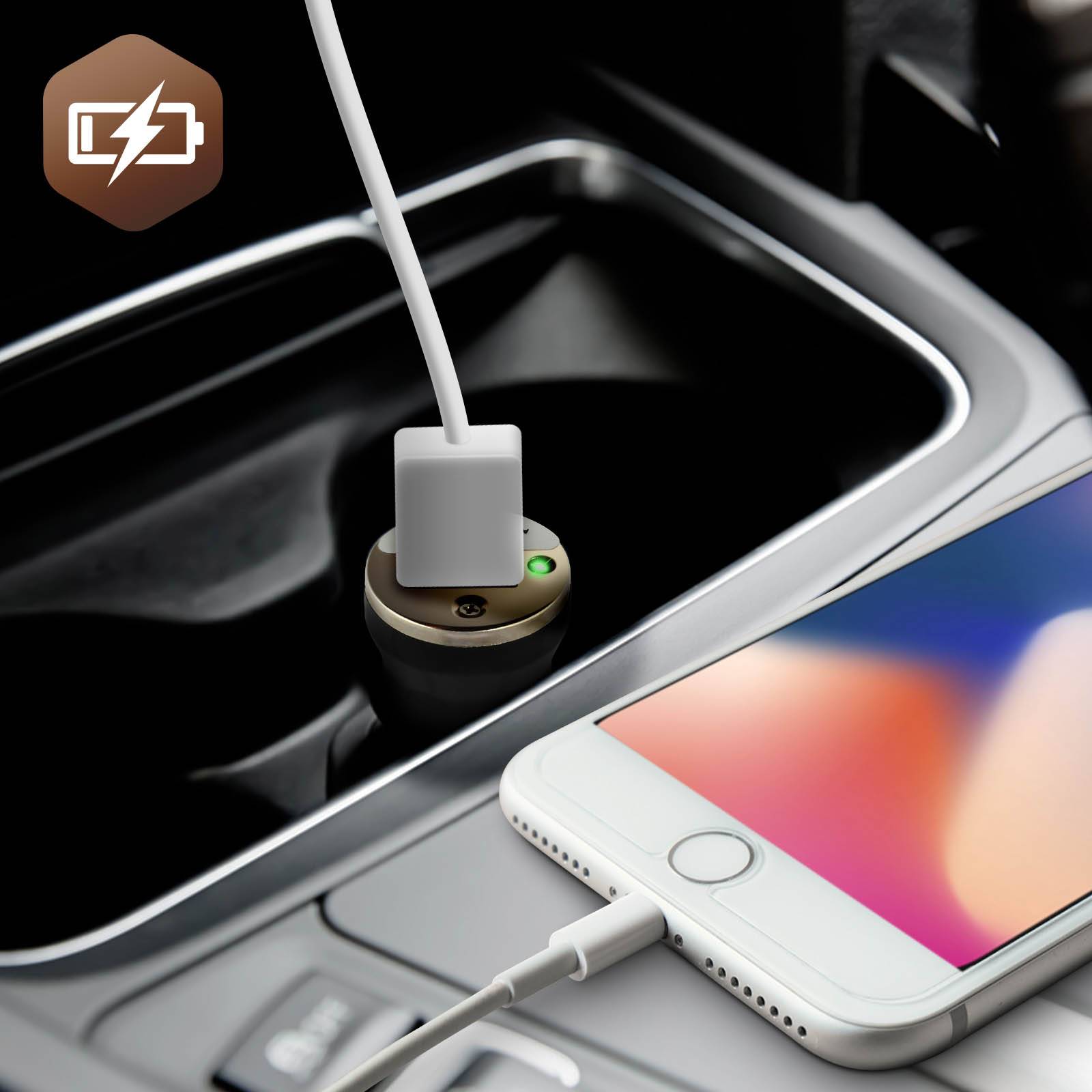 Chargeur voiture pour Smartphone Allume-cigare Port USB Indicateur LED-2