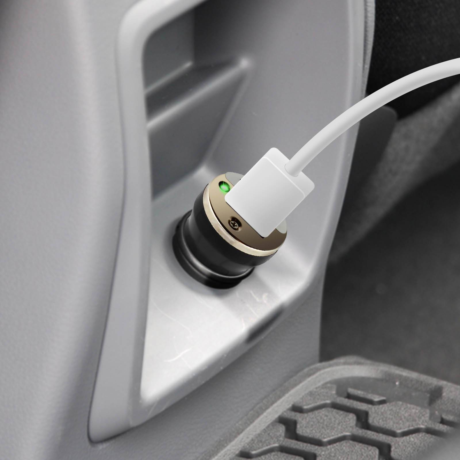 Chargeur voiture pour Smartphone Allume-cigare Port USB Indicateur LED-3